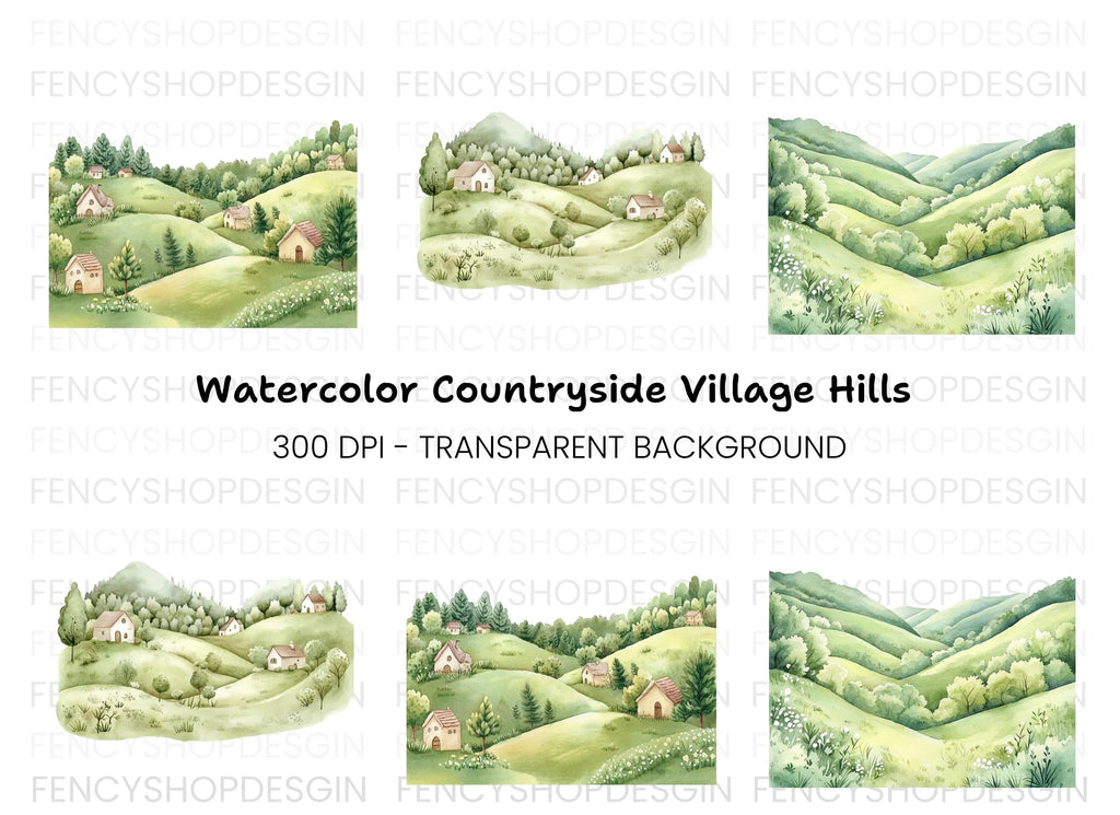 Hillside Village Clipart Bundle