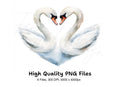 Swans Heart Clipart Bundle