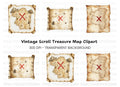 Vintage Treasure Map Clipart Bundle