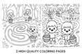 Autumn Forest Maze for Kids Coloring Books