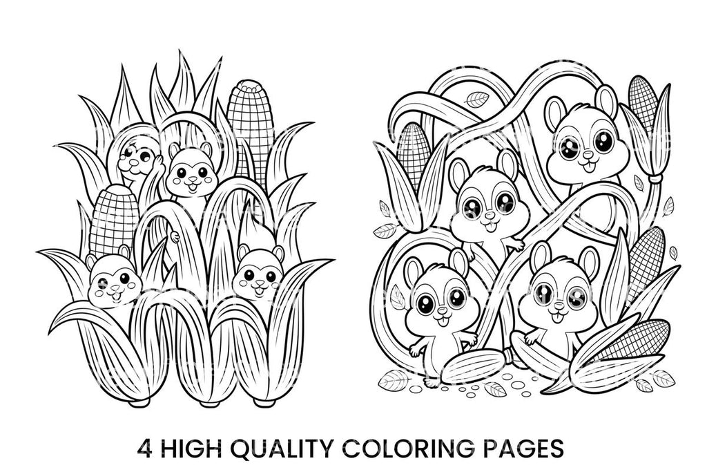Charming Chipmunks CornfieldFun Coloring Books