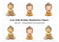 Cute Buddha Clipart Bundle
