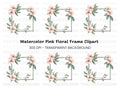 Elegant Cherry Blossom Frame Clipart Bundle