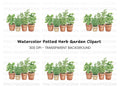 Potted Herb Garden Clipart Bundle