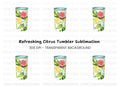 Citrus and Mint Tumbler Clipart Bundle