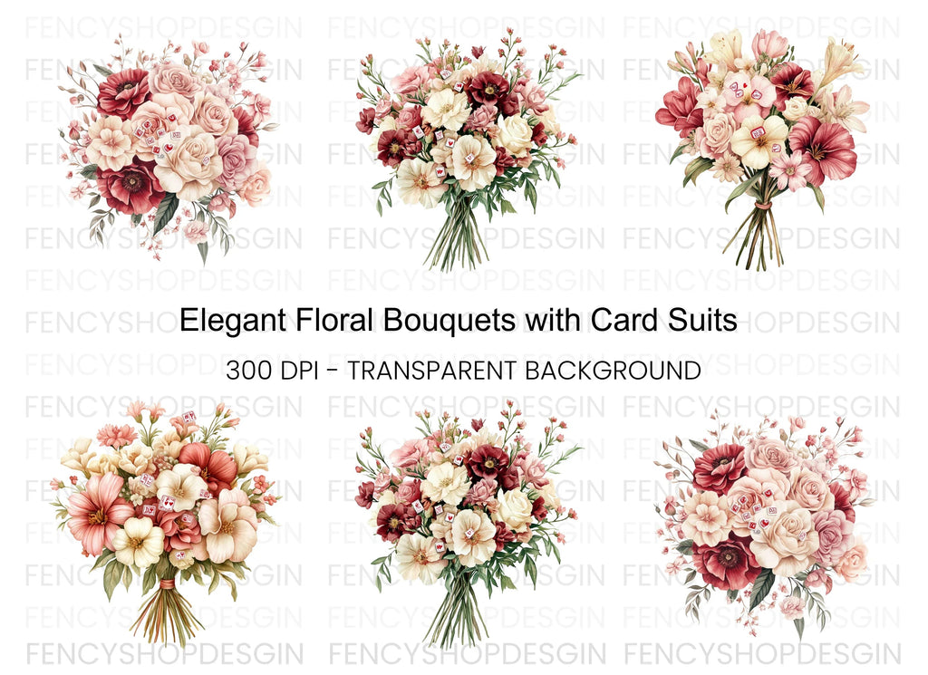 Elegant Floral Bouquets Clipart Bundle