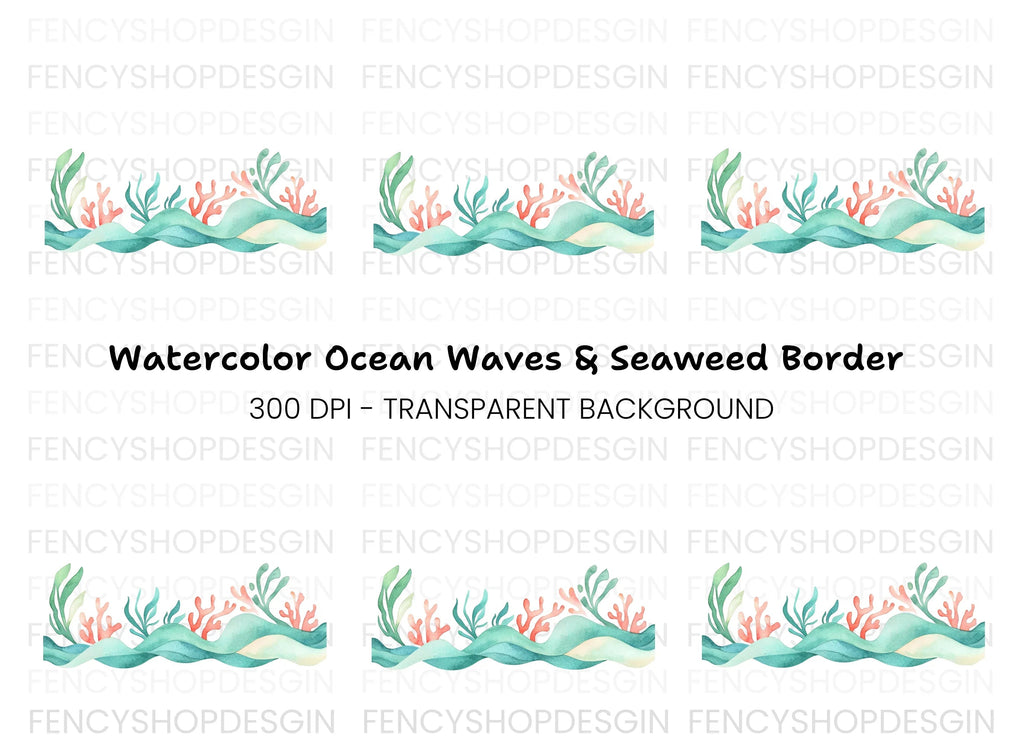 Underwater Seaweed Coral Clipart Bundle