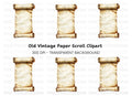 Aged Scroll Unfurled Parchment Clipart Bundle