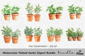 Potted Herbs Clipart Bundle