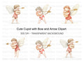 Playful Cupid with Bow and Arrow Clipart Bundle