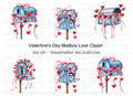 Valentine Mailbox Clipart Bundle