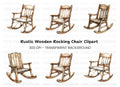 Rustic Wooden Rocking Chair Clipart Bundle