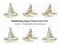 Meditating Mannequins Floral Clipart Bundle