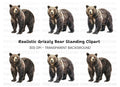 Standing Grizzly Bear Duo Clipart Bundle