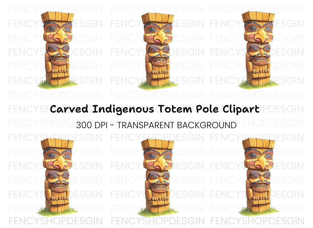 Native Totem Pole Clipart Bundle