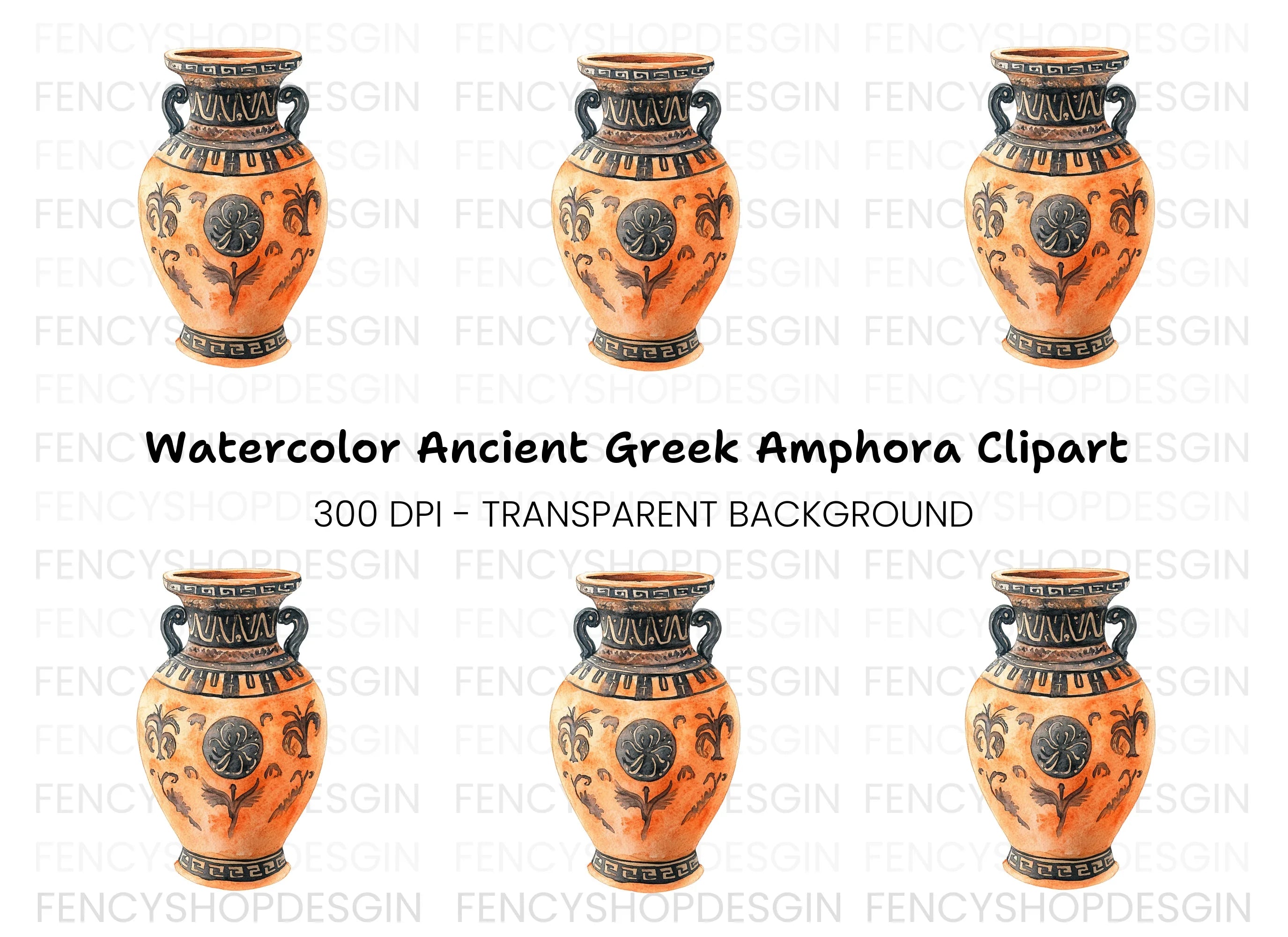 Ancient Greek Amphora Clipart Bundle