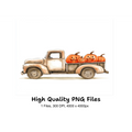 Vintage Truck with Happy Pumpkins Clipart Bundle