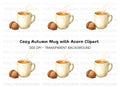 Cozy Autumn Acorn Clipart Bundle