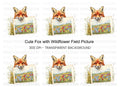 Fox and Wildflower Field Clipart Bundle