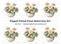 Potted Begonia Flower Clipart Bundle
