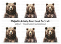 Grizzly Bear Portraits Clipart Bundle