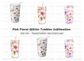 Pink Floral Tumbler Clipart Bundle