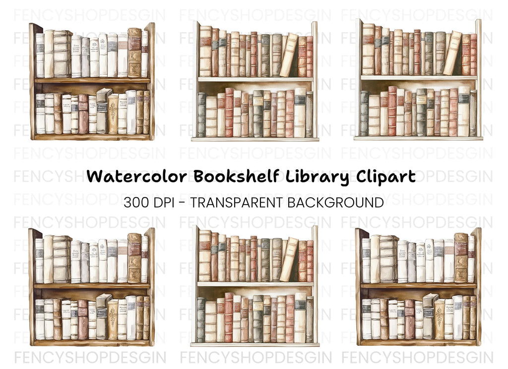 Bookshelf Clipart Bundle