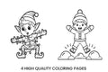 Cute Kids Playing in Snow Coloring Books