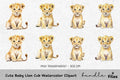 Cute Baby Lion Cub Clipart Bundle