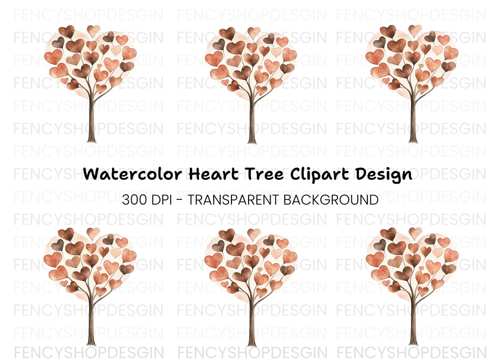 Heart Tree Clipart Bundle