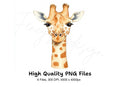 Realistic Giraffe Head Clipart Bundle