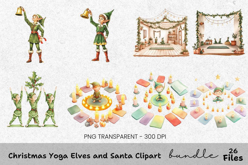 Santa and Christmas Decor Clipart Bundle