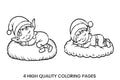 Cute Sleeping Christmas Elves Coloring Books