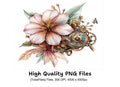 Steampunk Floral Clipart Bundle