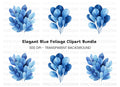 Blue Leaves Clipart Bundle