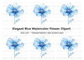 Blue Anemone Flower Clipart Bundle