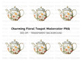 Floral Teapot Clipart Bundle