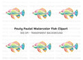 Colorful Rainbow Fish Clipart Bundle