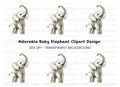 Cute Baby Elephant Clipart Bundle