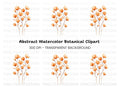 Orange Floral Clipart Bundle