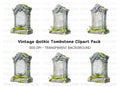 Vintage Gravestones Clipart Bundle