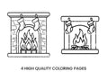Christmas Fireplace Coloring Books