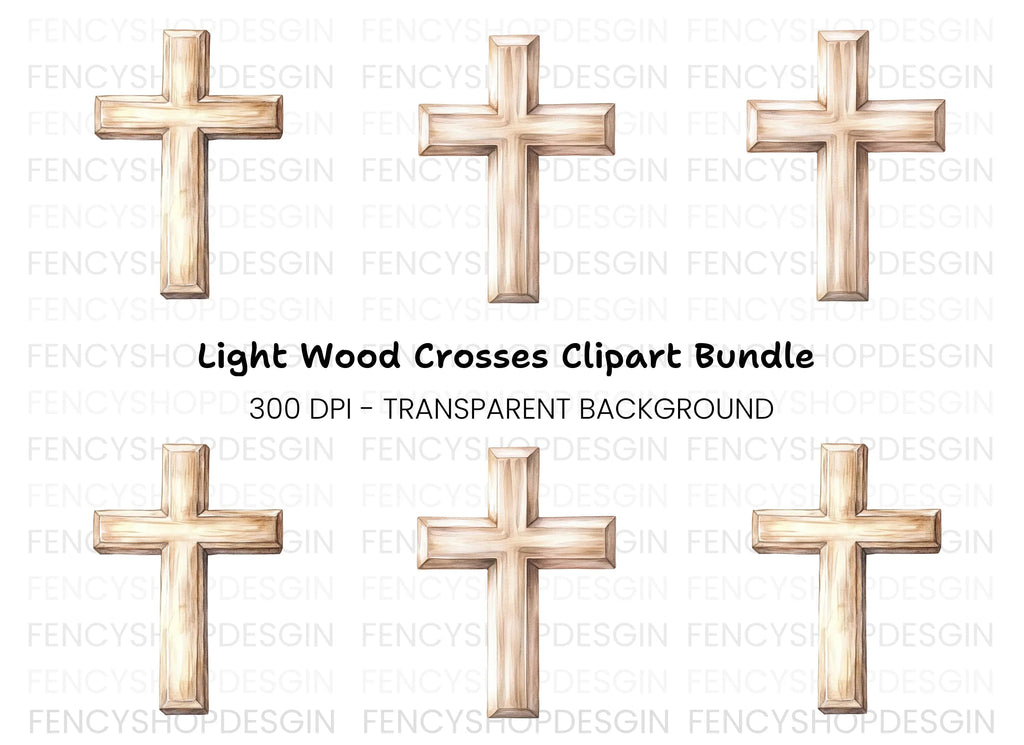 Wooden Cross Clipart Bundle