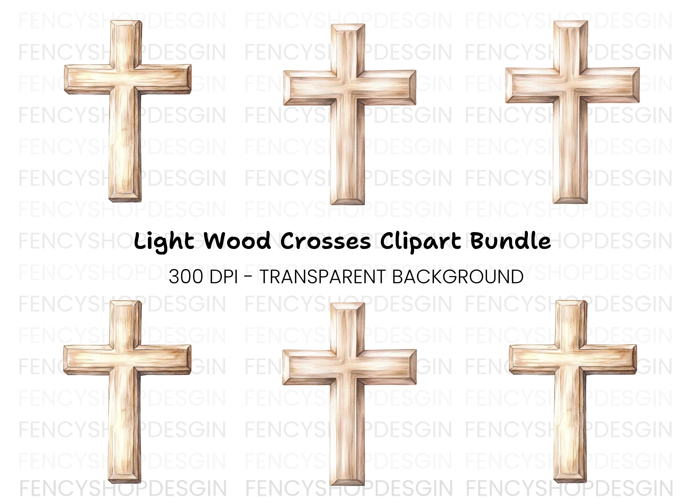 Wooden Cross Clipart Bundle