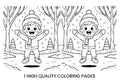 Happy Boy in Winter Forest Coloring Books