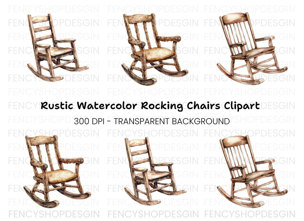 Vintage Rocking Chair Clipart Bundle