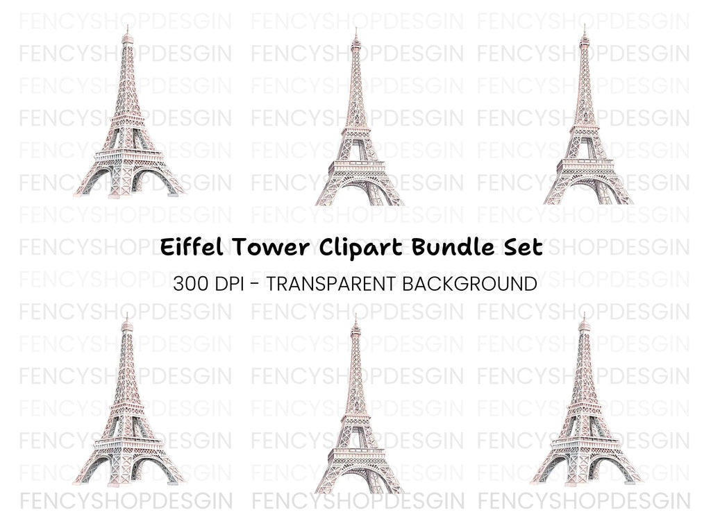 Eiffel Tower Clipart Bundle