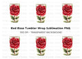 Red Rose Tumbler Clipart Bundle