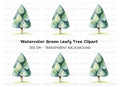 Abstract Green Tree Clipart Bundle
