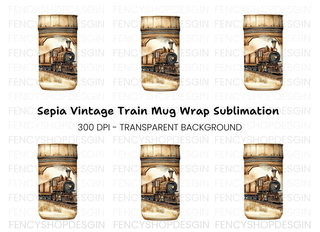 Vintage Train Clipart Bundle